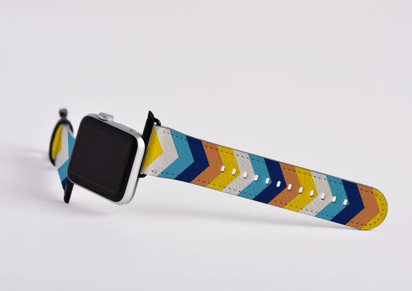 aroace apple watch band, discreet chevron pattern, attach