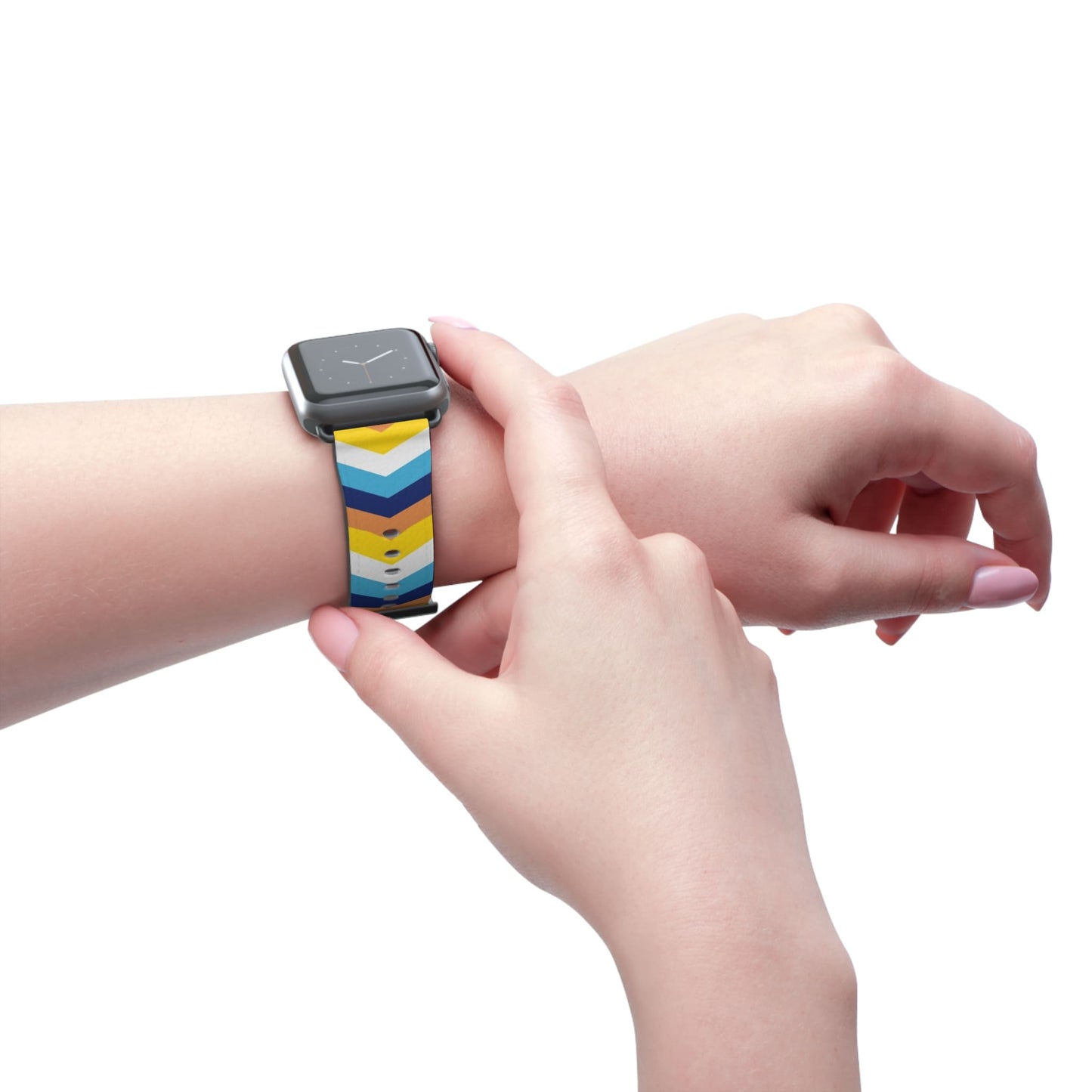 aroace apple watch band, discreet chevron pattern, model