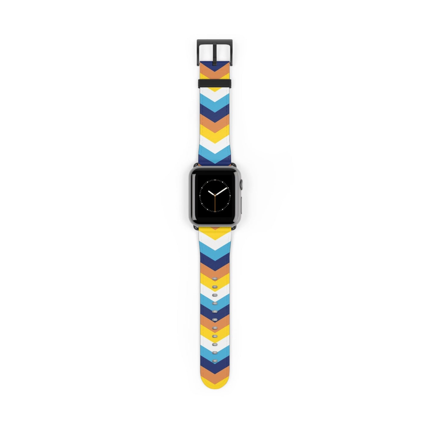 aroace apple watch band, discreet chevron pattern, black