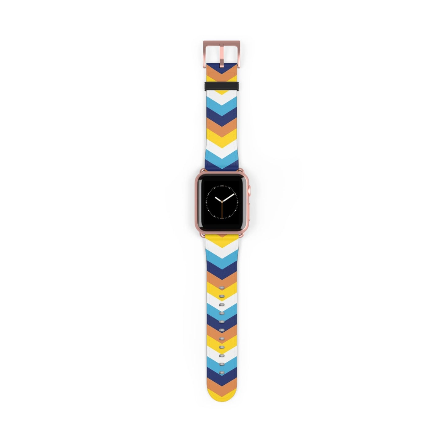 aroace apple watch band, discreet chevron pattern, rose gold