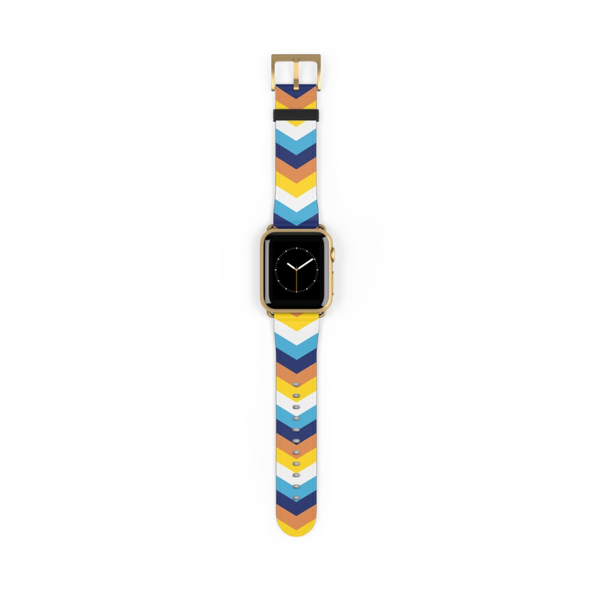 aroace apple watch band, discreet chevron pattern, gold