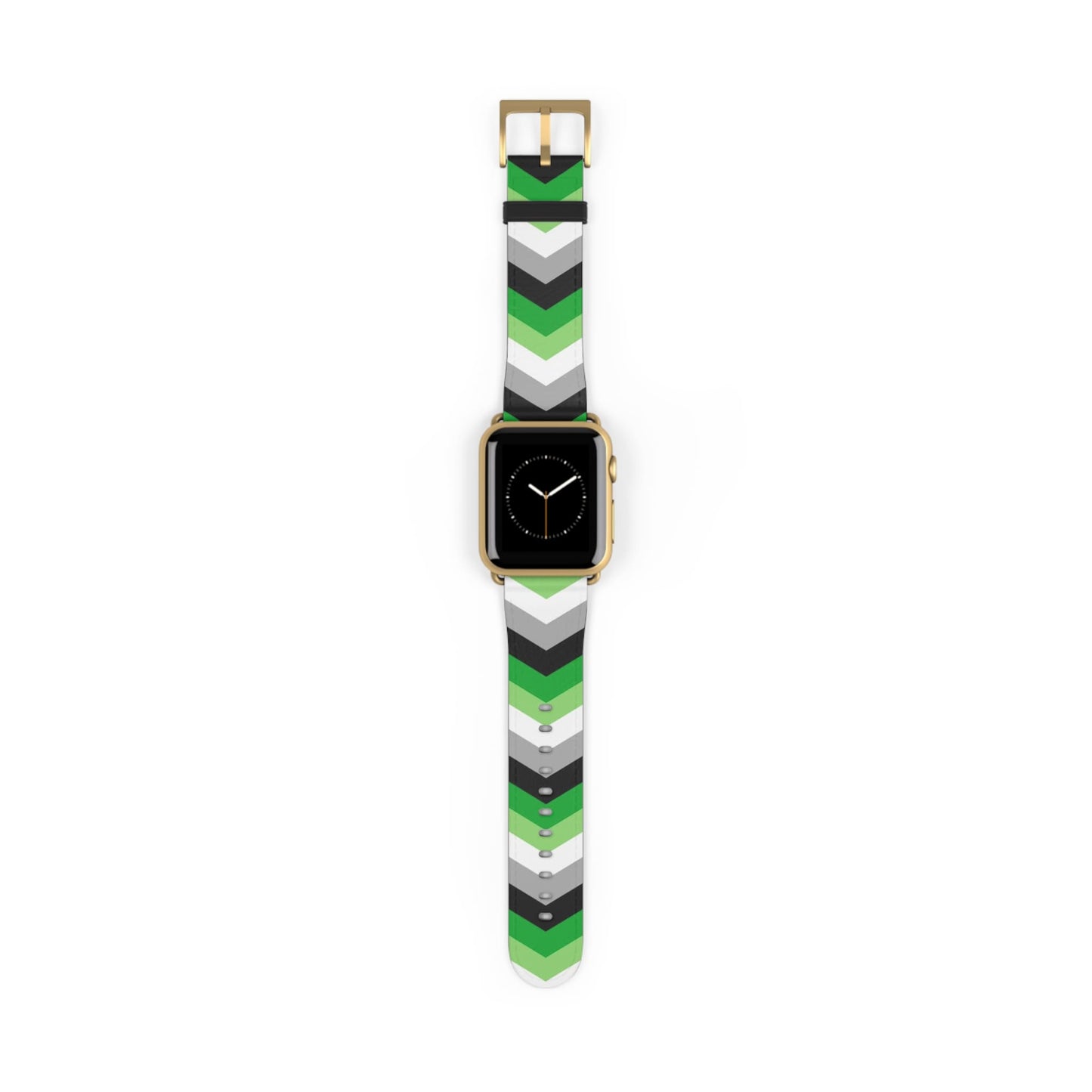 aromantic apple watch band, discreet chevron pattern, gold
