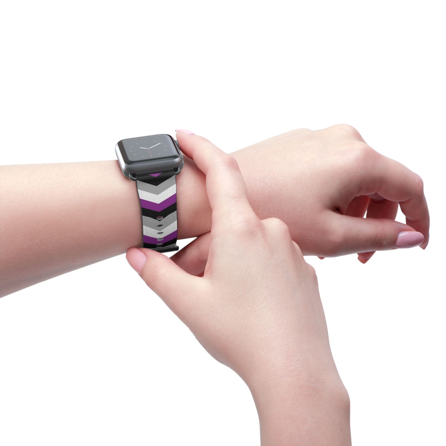 asexual apple watch band, discreet chevron pattern, model