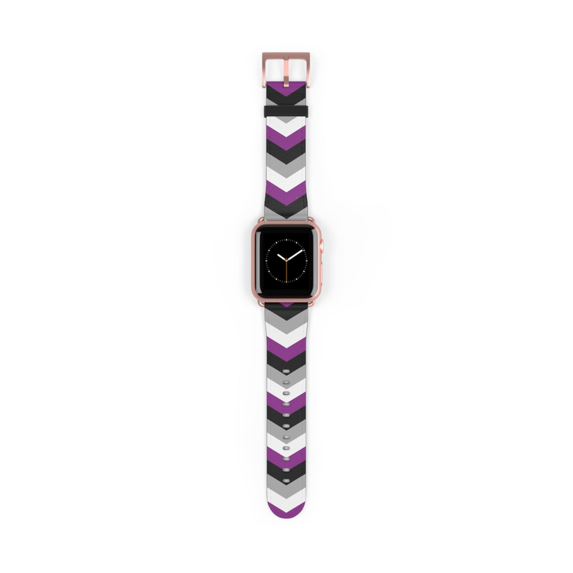 asexual apple watch band, discreet chevron pattern, rose gold