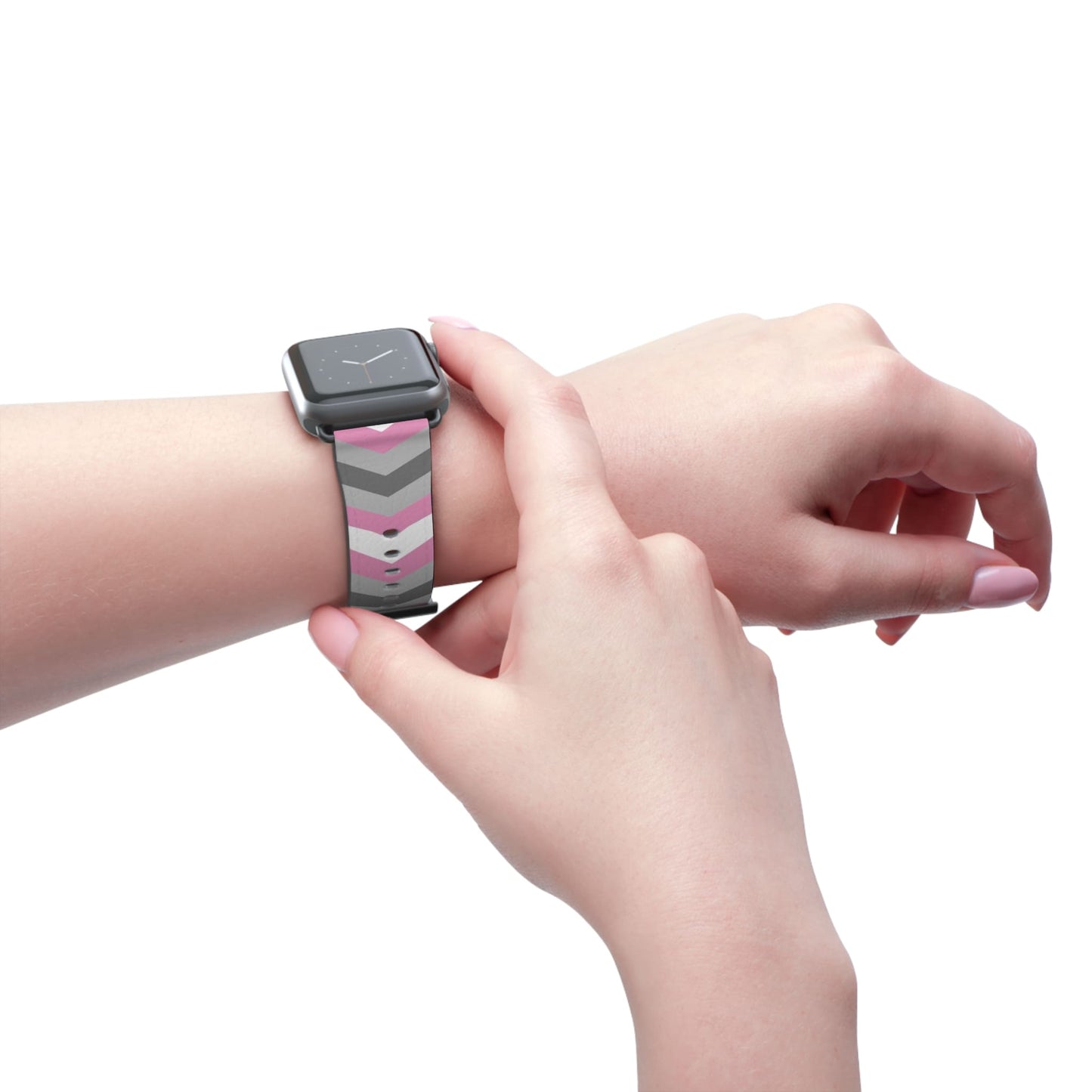 demigirl apple watch band, discreet chevron pattern, model
