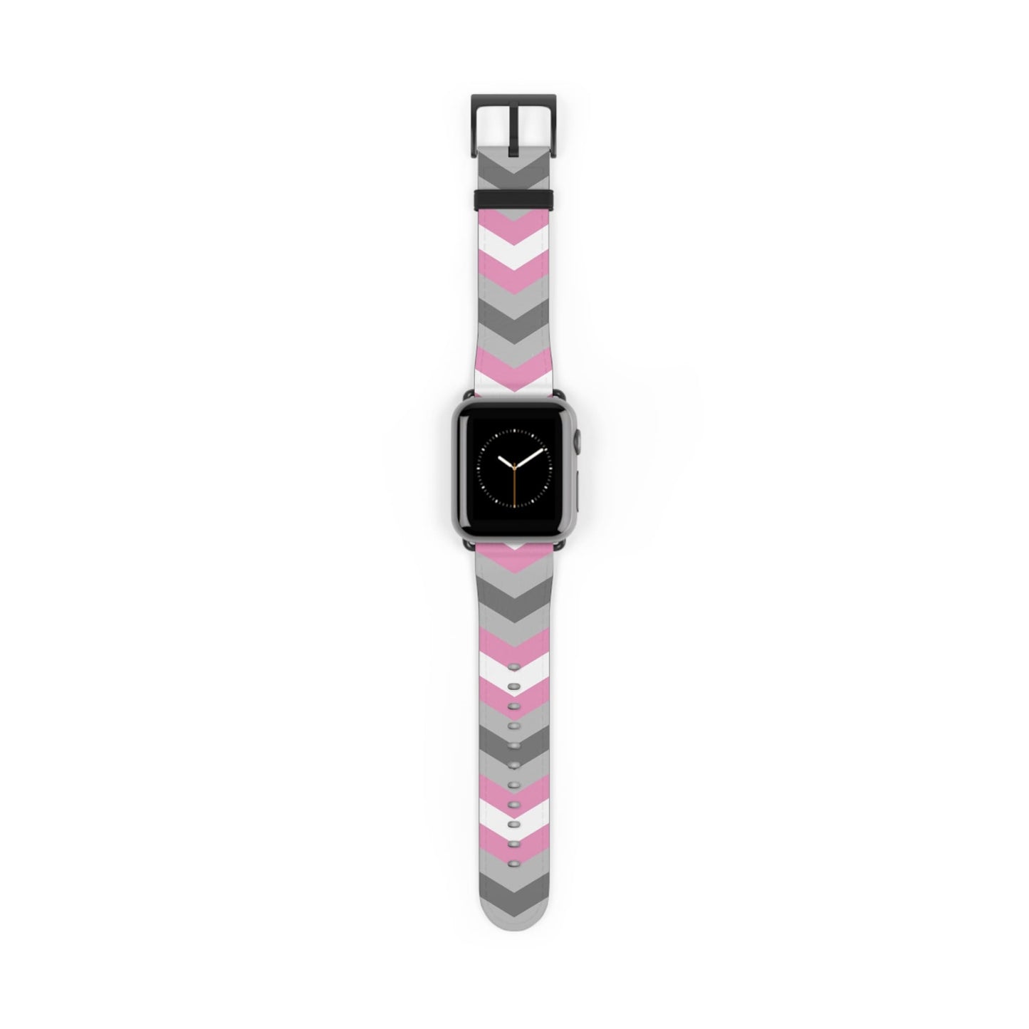 demigirl apple watch band, discreet chevron pattern, black