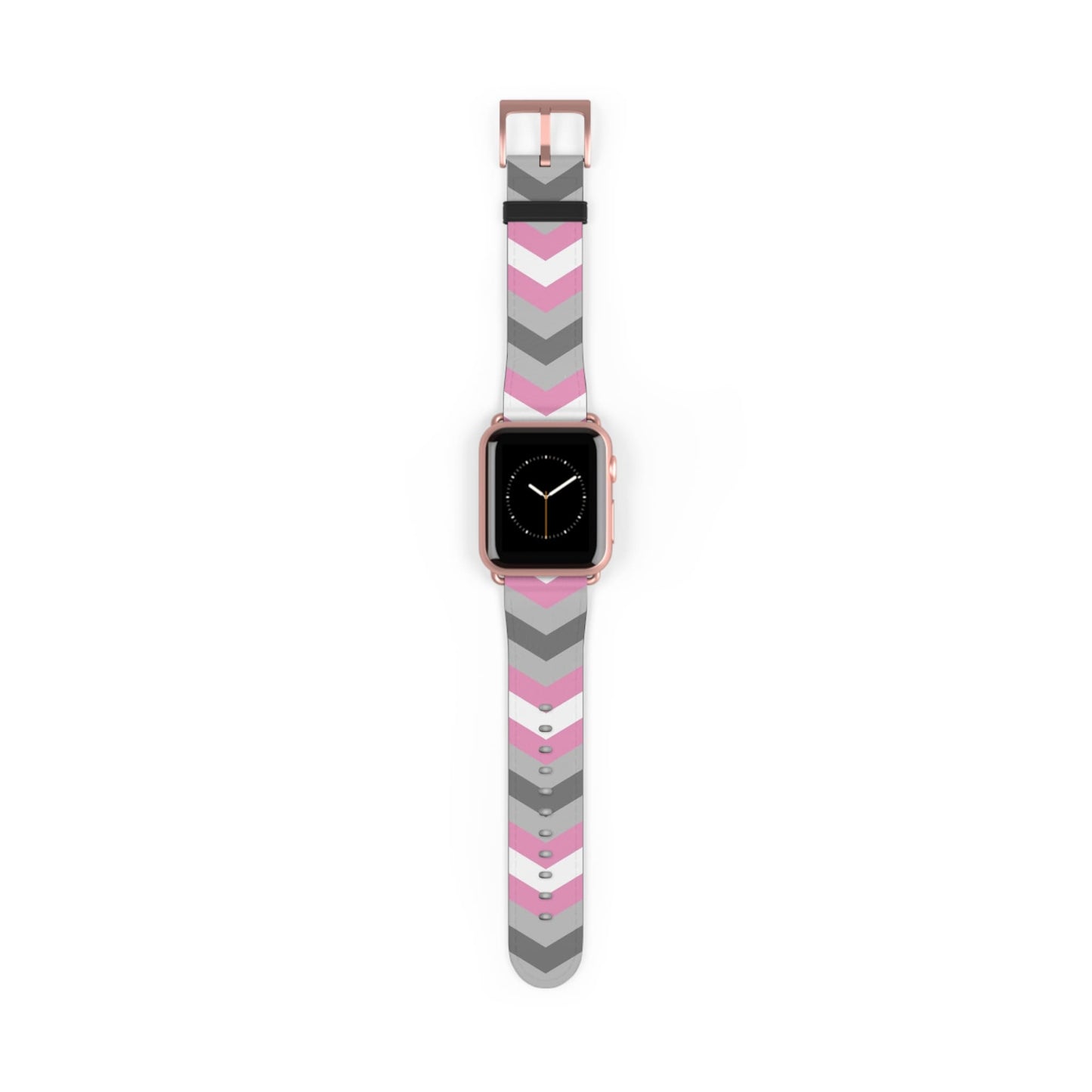 demigirl apple watch band, discreet chevron pattern, rose gold