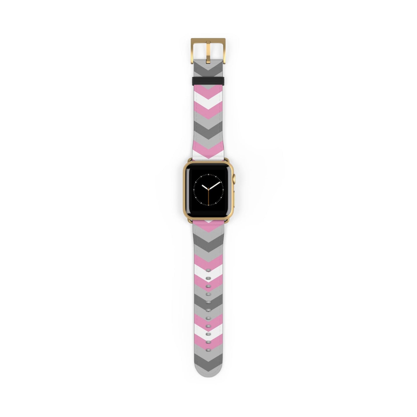 demigirl apple watch band, discreet chevron pattern, gold