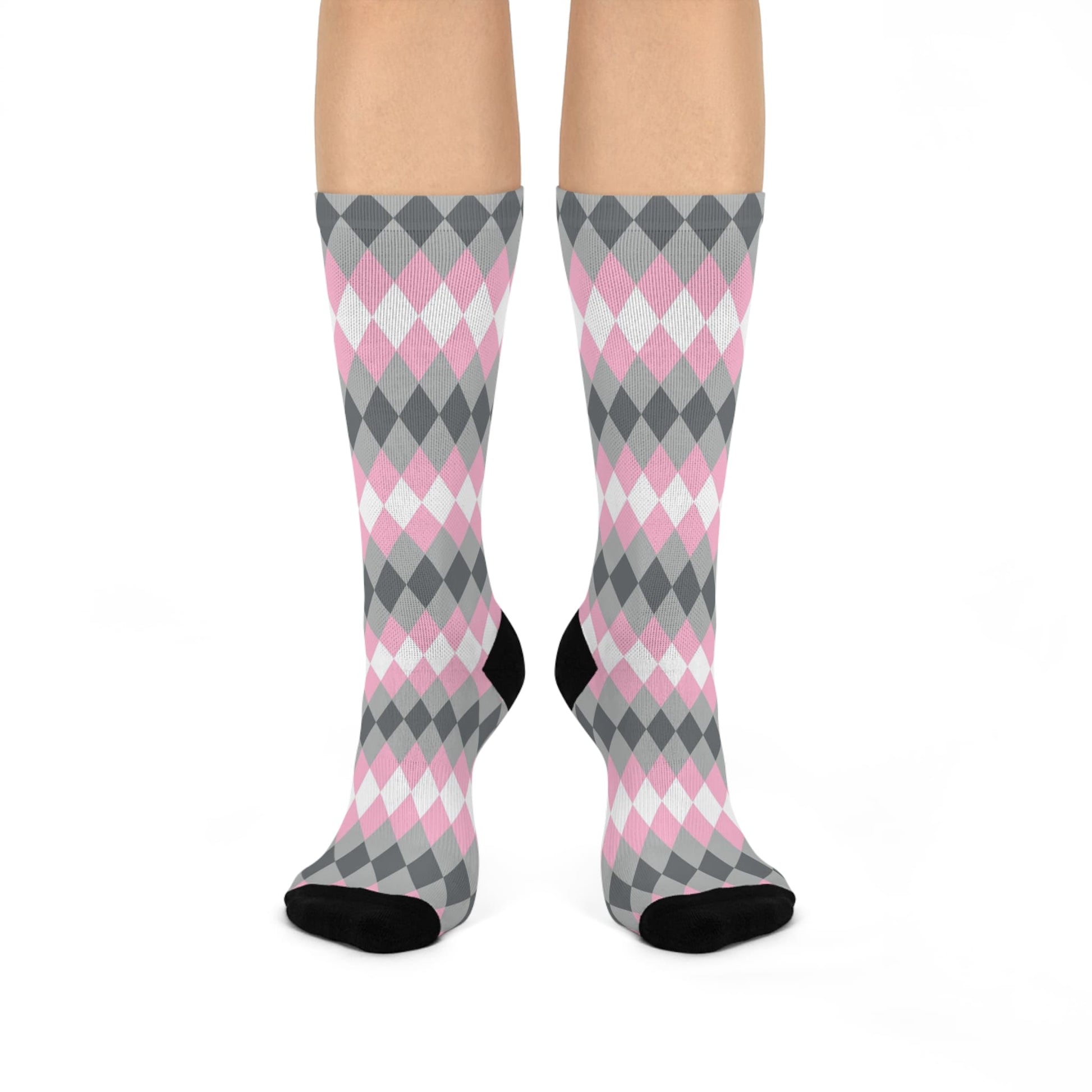 demigirl socks, discreet diamond pattern, front