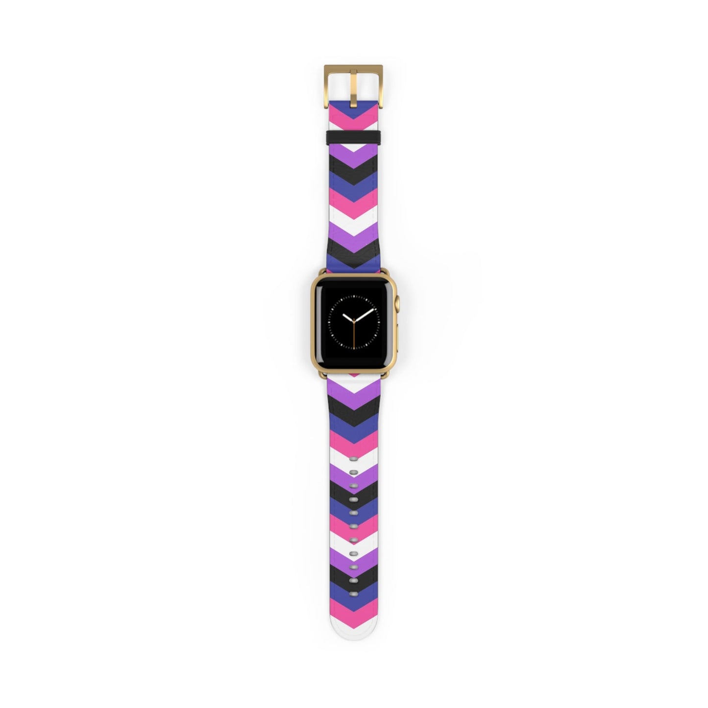 genderfluid apple watch band, discreet chevron pattern, gold