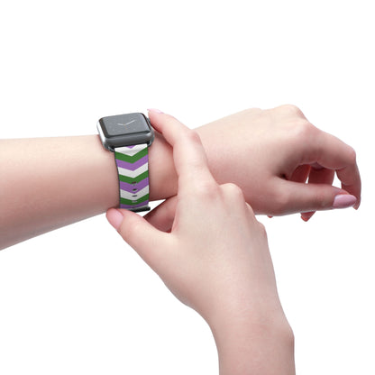 genderqueer apple watch band, discreet chevron pattern, model