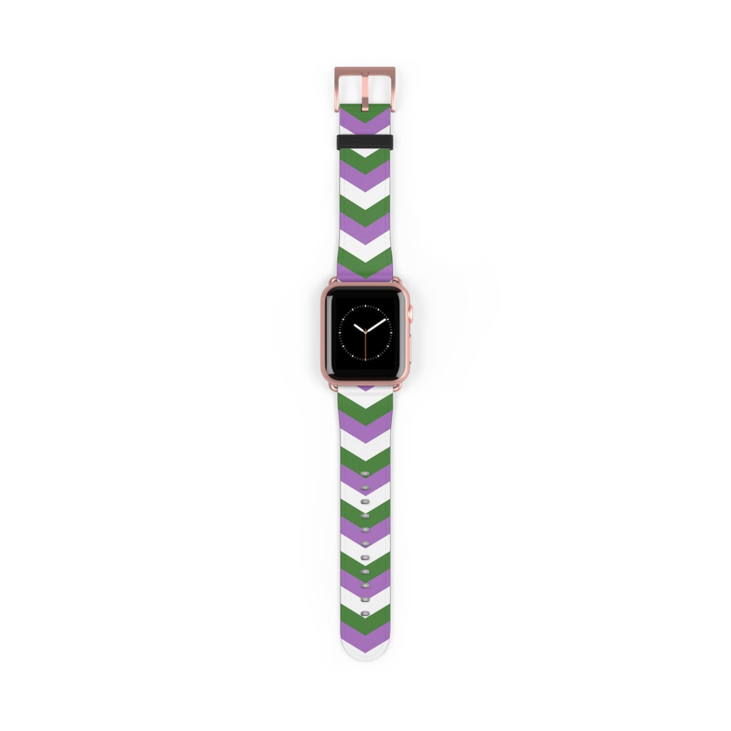 genderqueer apple watch band, discreet chevron pattern, rose gold