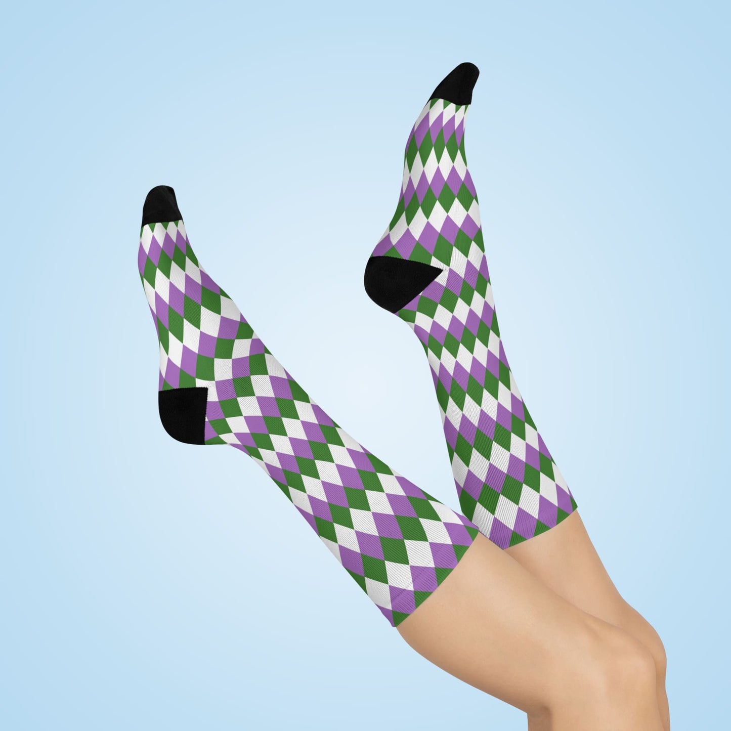 genderqueer socks, discreet diamond pattern, air