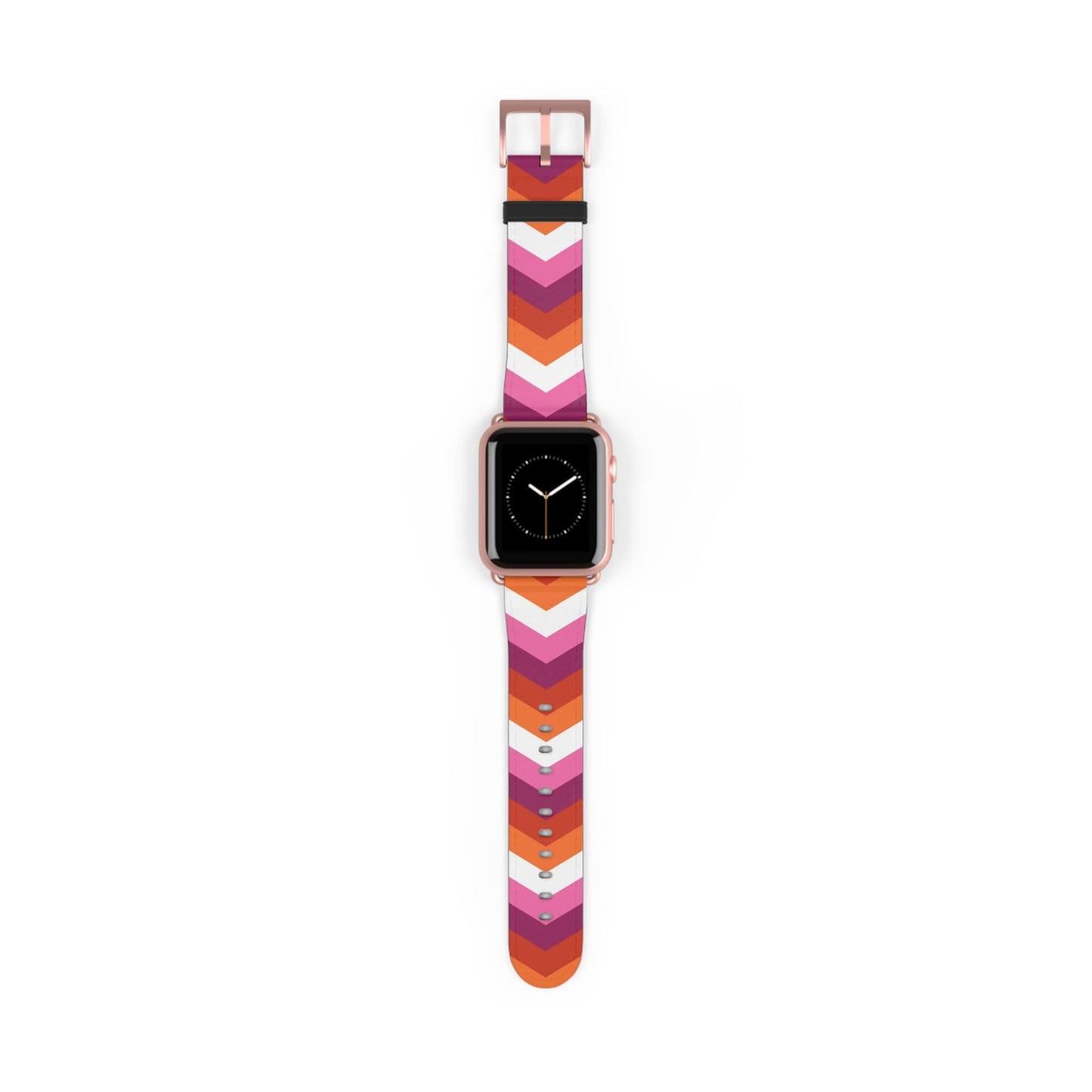 lesbian apple watch band, discreet chevron pattern, rose gold