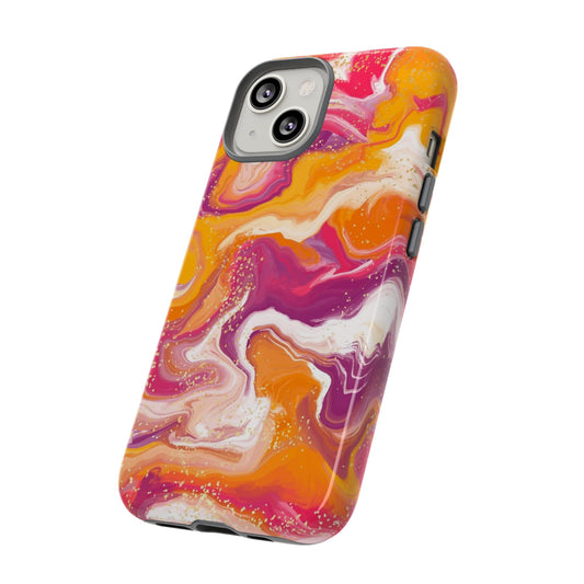 lesbian phone case, watercolor sunset flag tough case, tilt