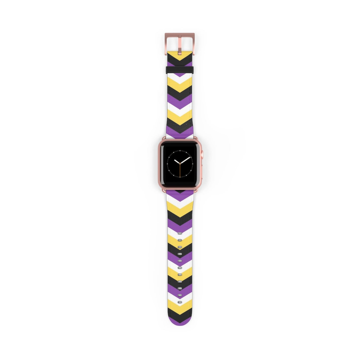 non binary apple watch band, discreet chevron pattern, rose gold