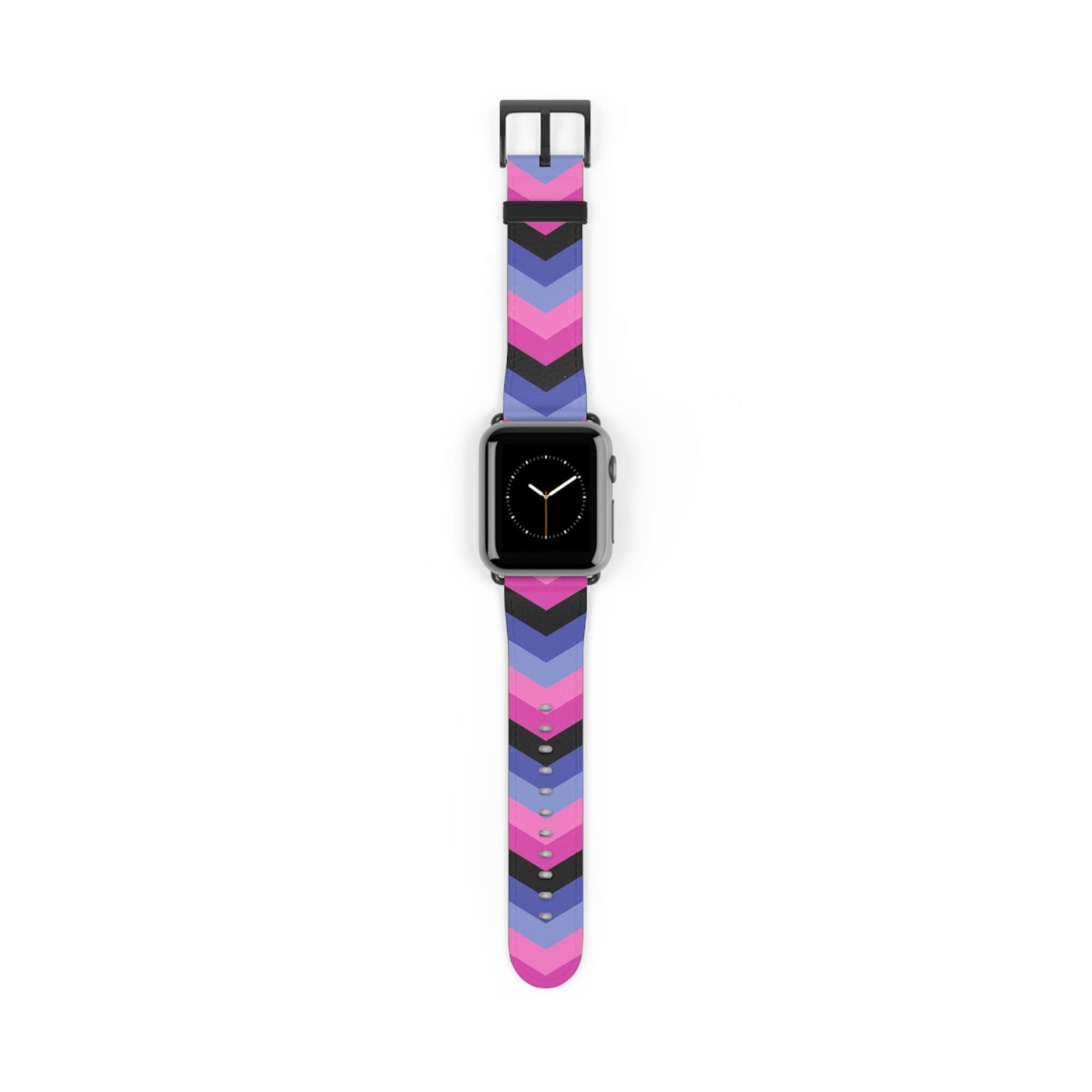omnisexual apple watch band, discreet chevron pattern, black