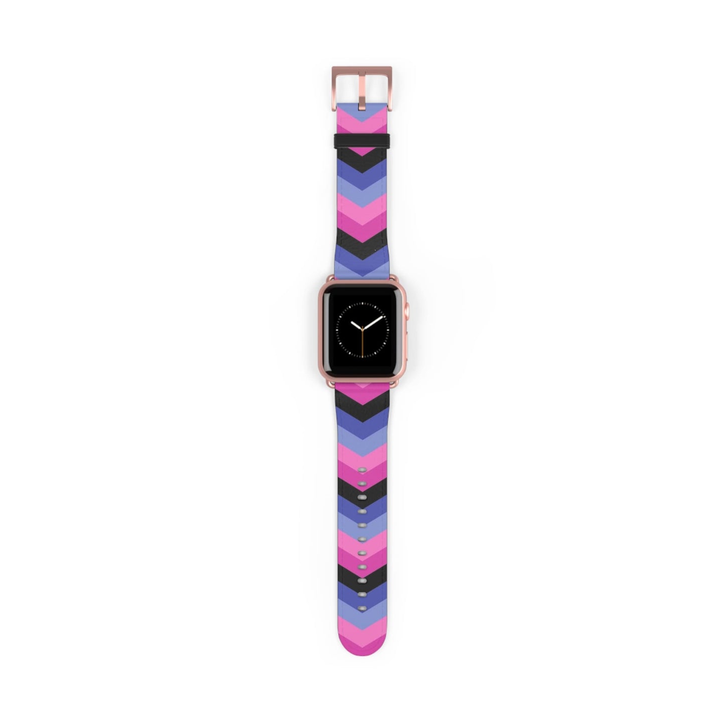 omnisexual apple watch band, discreet chevron pattern, rose gold