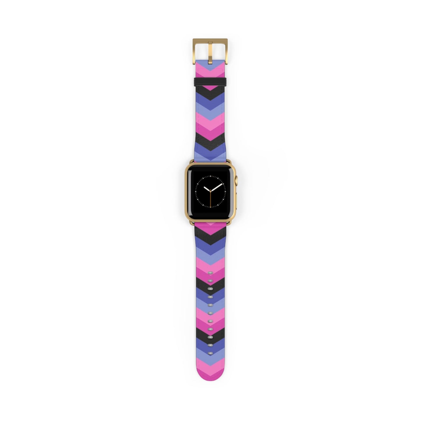 omnisexual apple watch band, discreet chevron pattern, gold