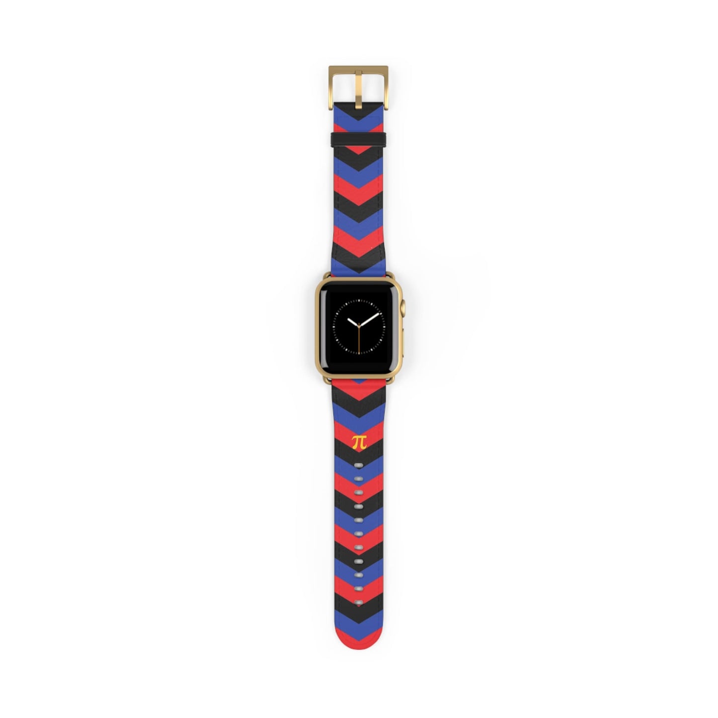 polyamory apple watch band, discreet chevron pattern, gold