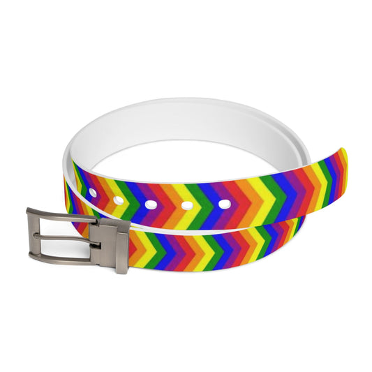 Subtle LGBT pride belt, silver