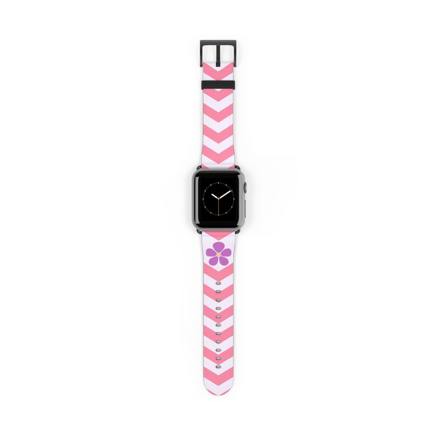 sapphic apple watch band, subtle chevron pattern, black