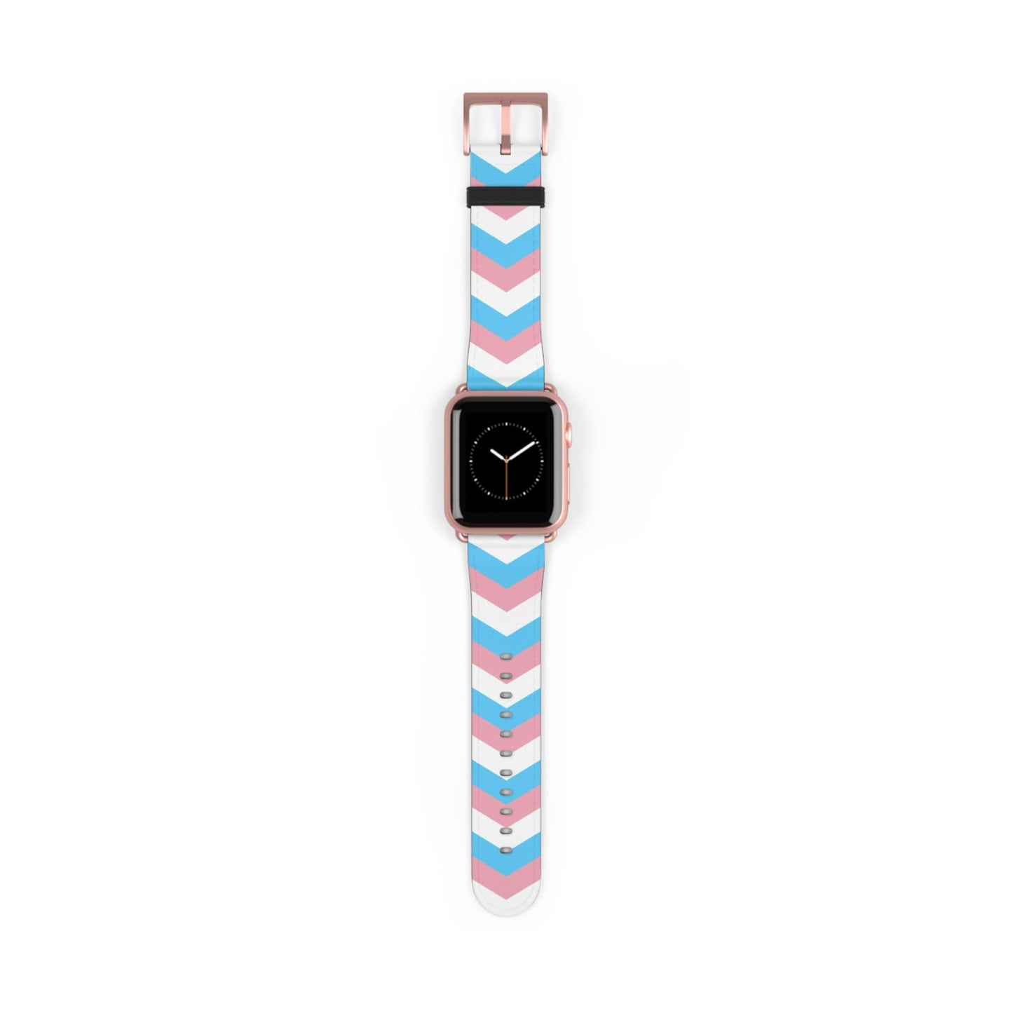 transgender apple watch band, discreet chevron pattern, rose gold