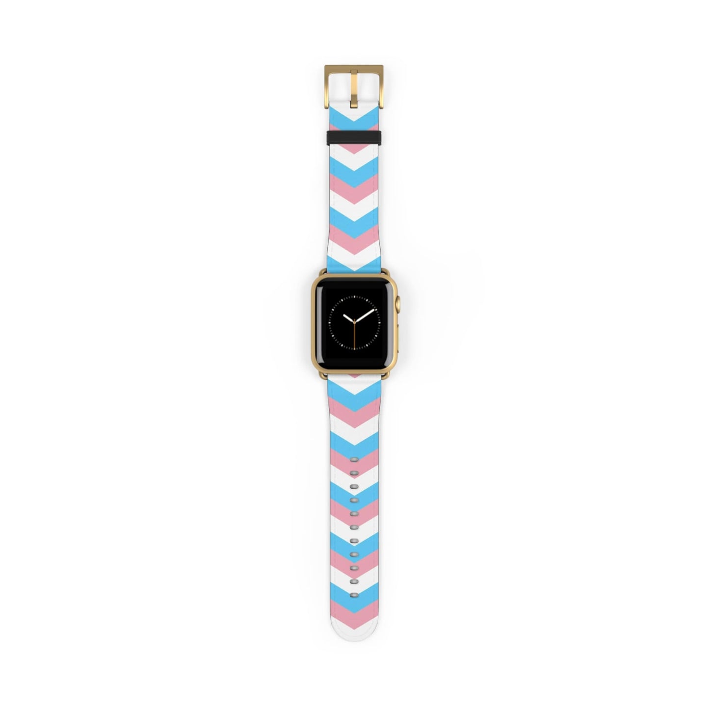 transgender apple watch band, discreet chevron pattern, gold