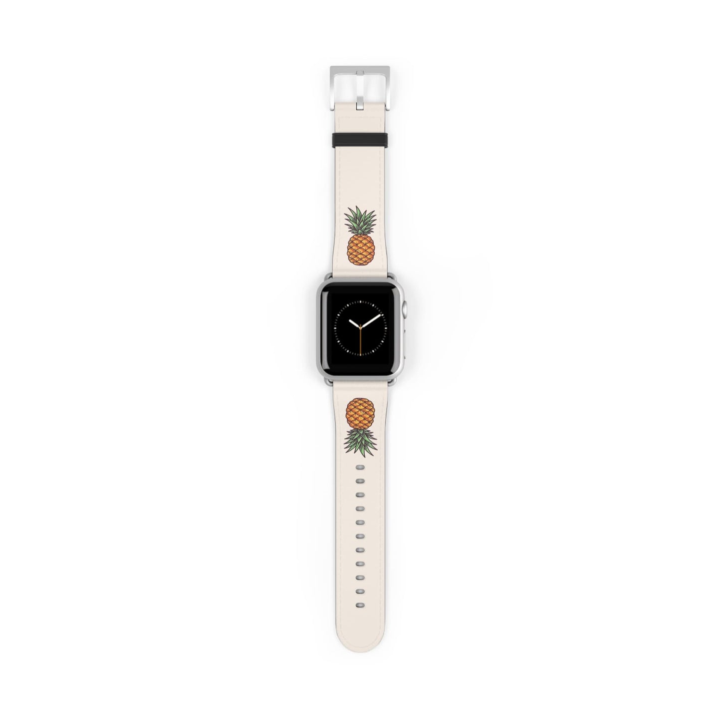 swingers upside down pineapple apple watch band, silver