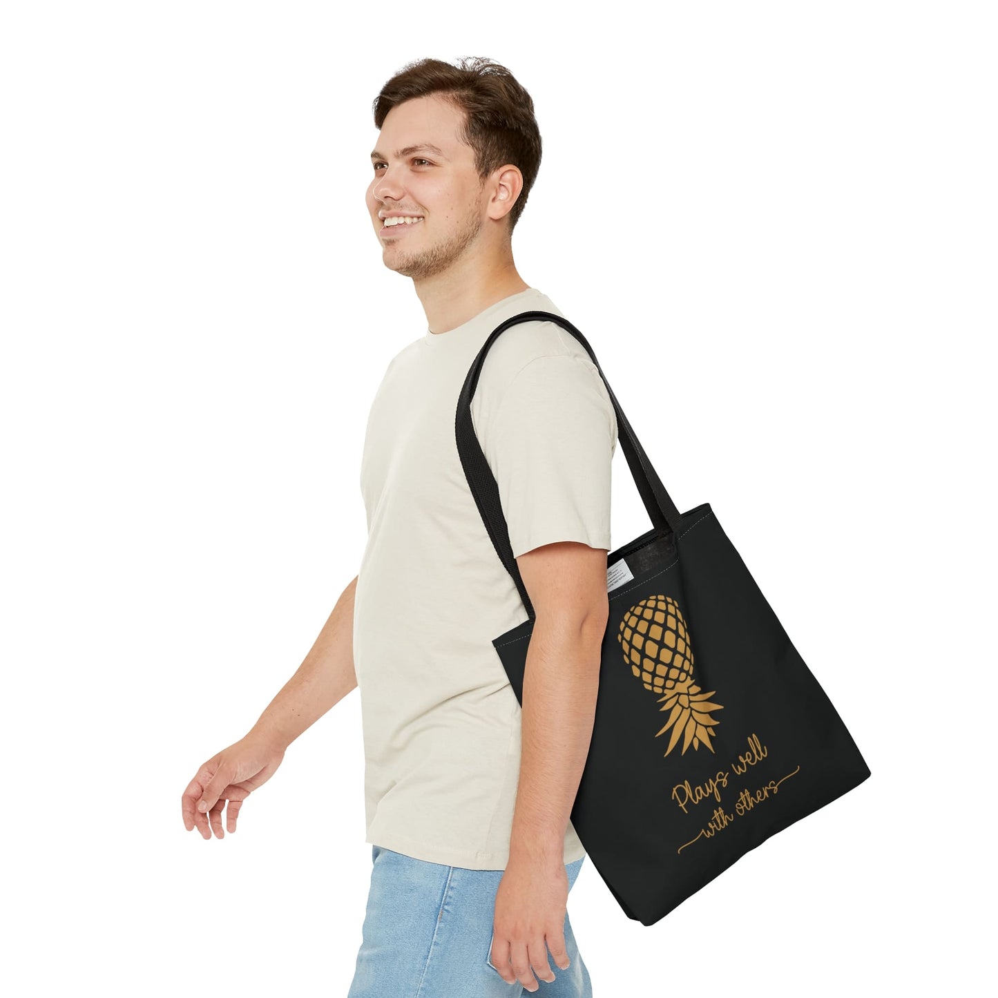 swingers upside down pineapple tote bag, medium