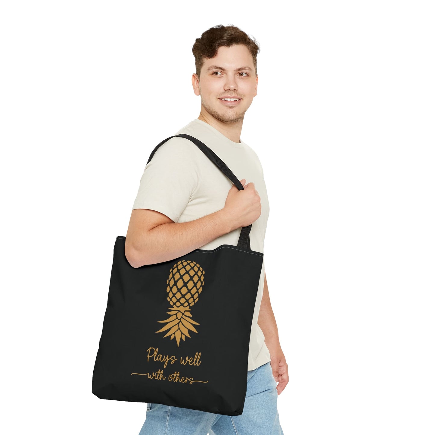swingers upside down pineapple tote bag, large