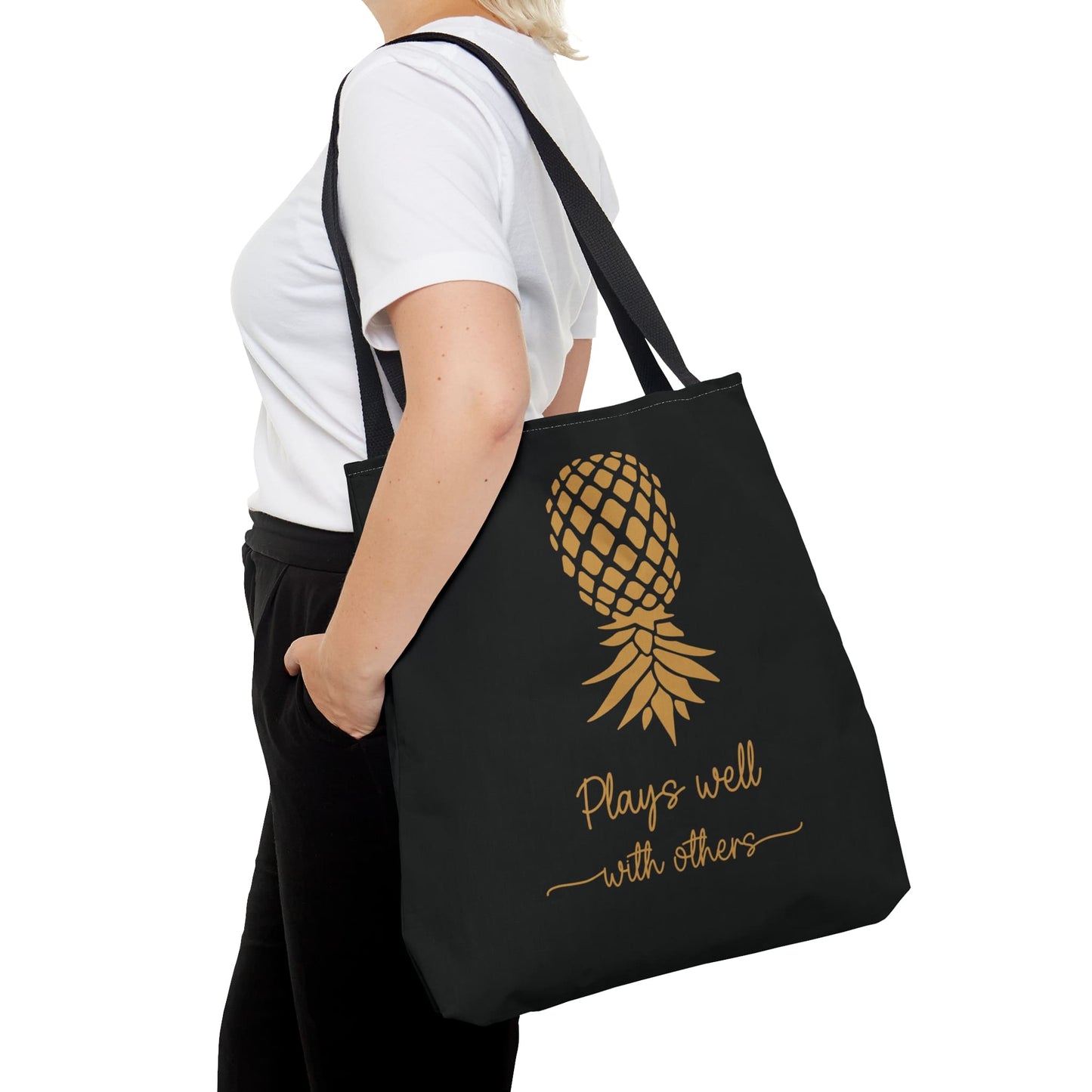 swingers upside down pineapple tote bag, large