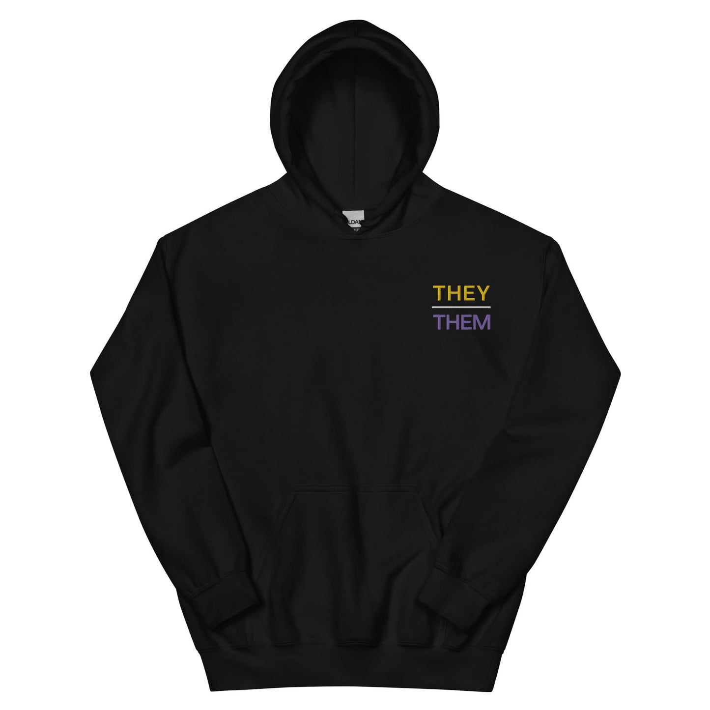 They them pronouns enby hoodie, embroidery