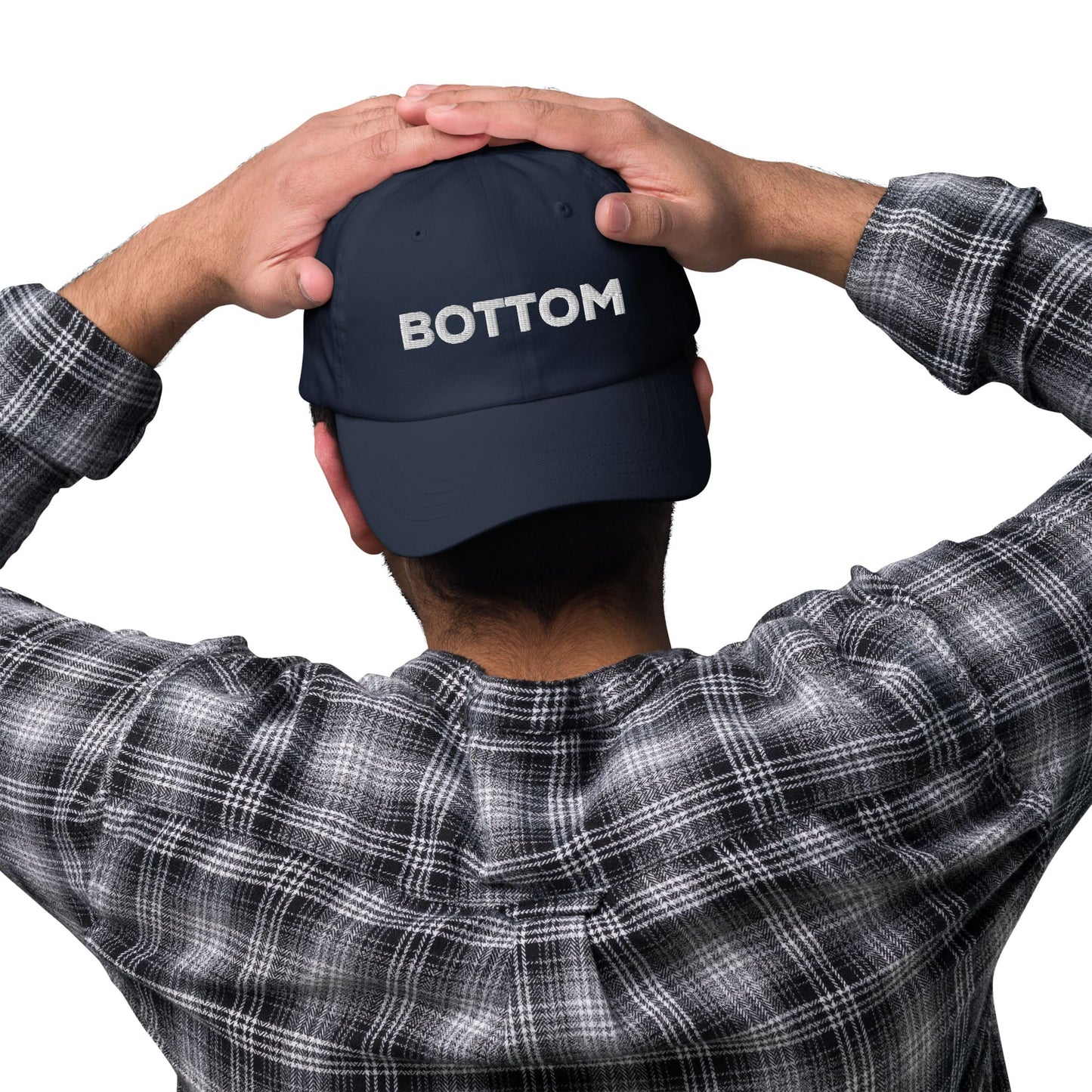 bottom hat, embroidered, navy