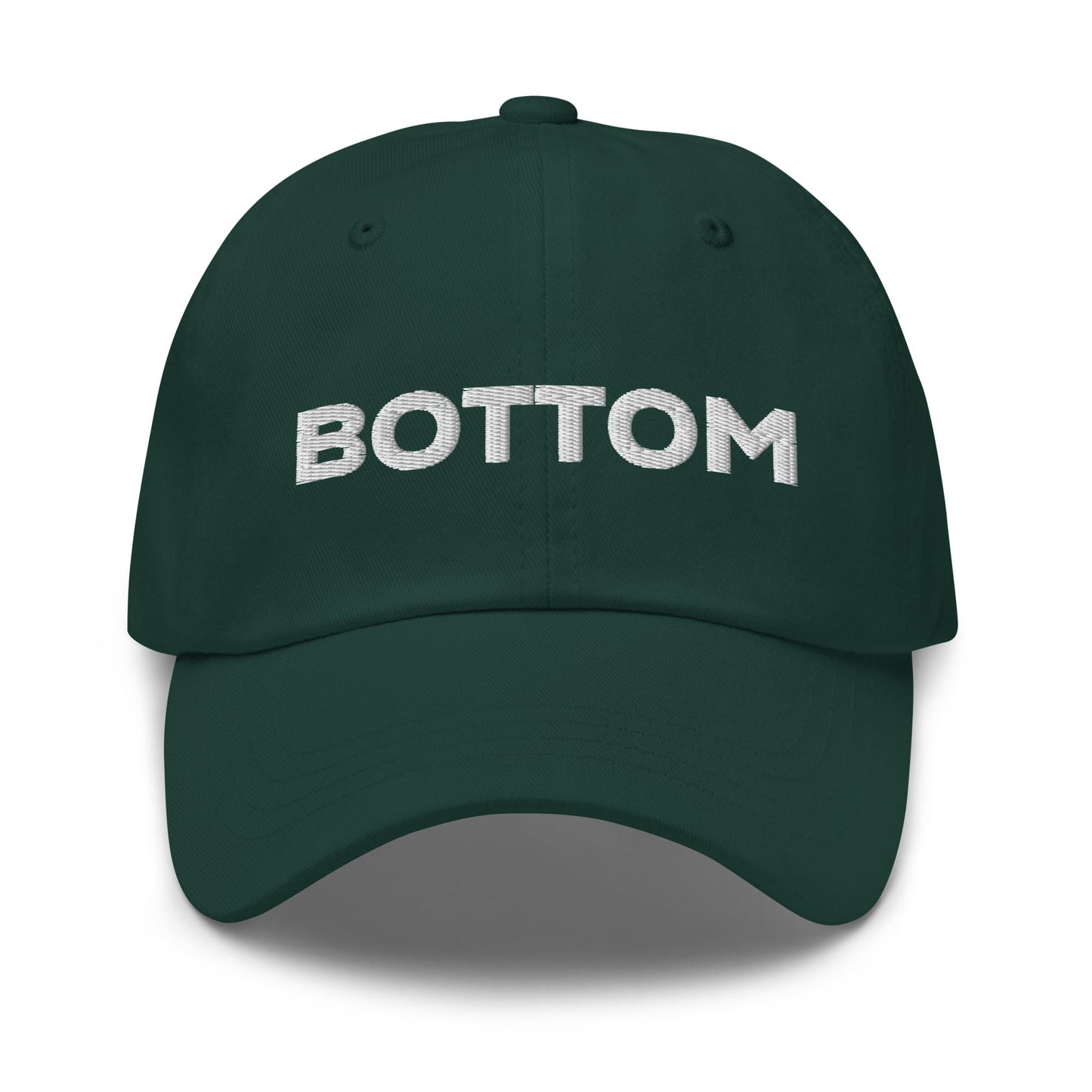 bottom hat, embroidered, green