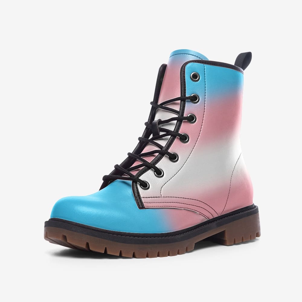 transgender shoes, trans pride combat boots
