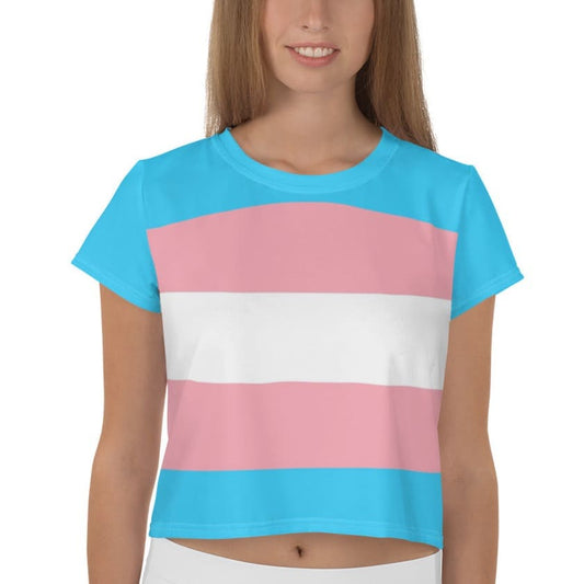 transgender crop top, model 1 front