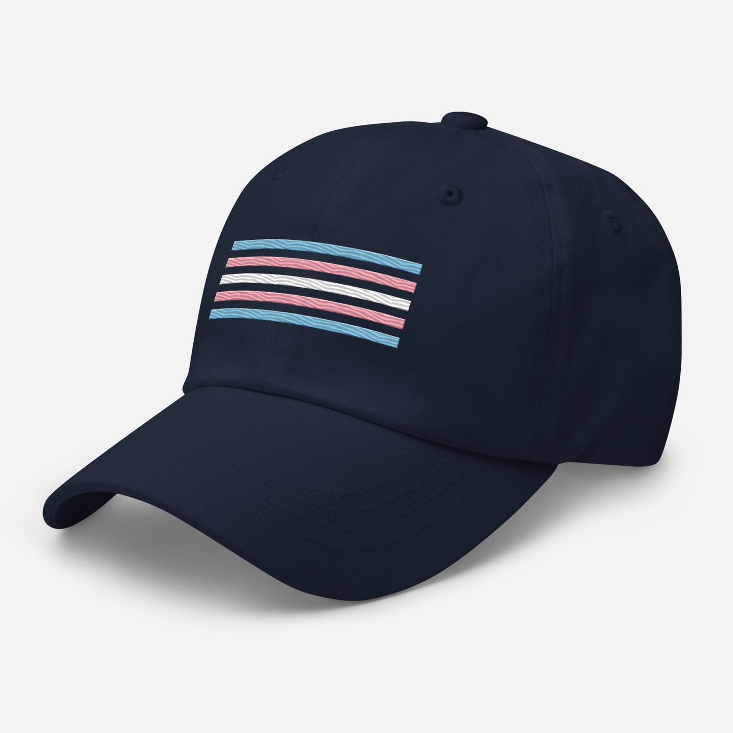 transgender hat, trans pride flag embroidered cap, left
