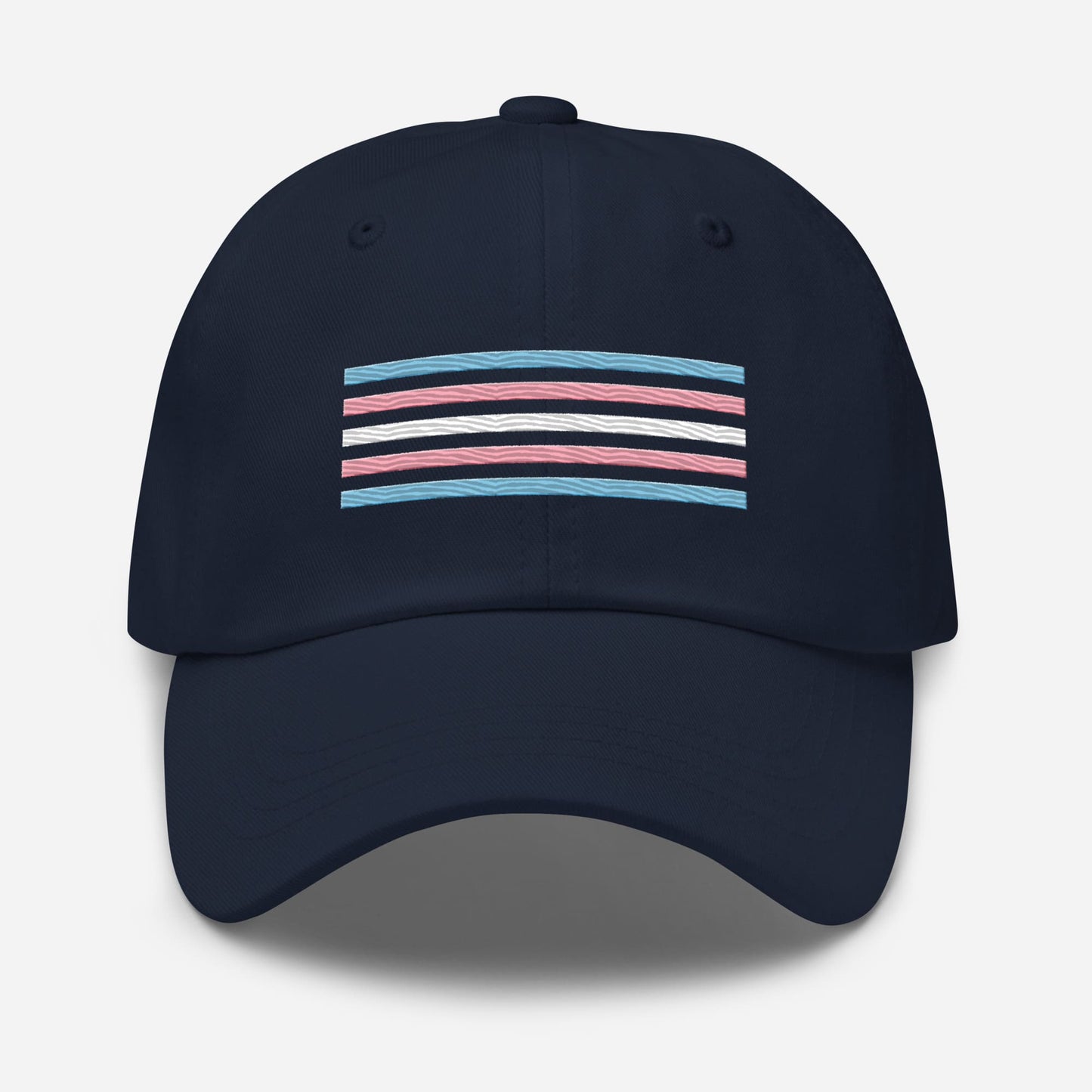transgender hat, trans pride flag embroidered cap, navy