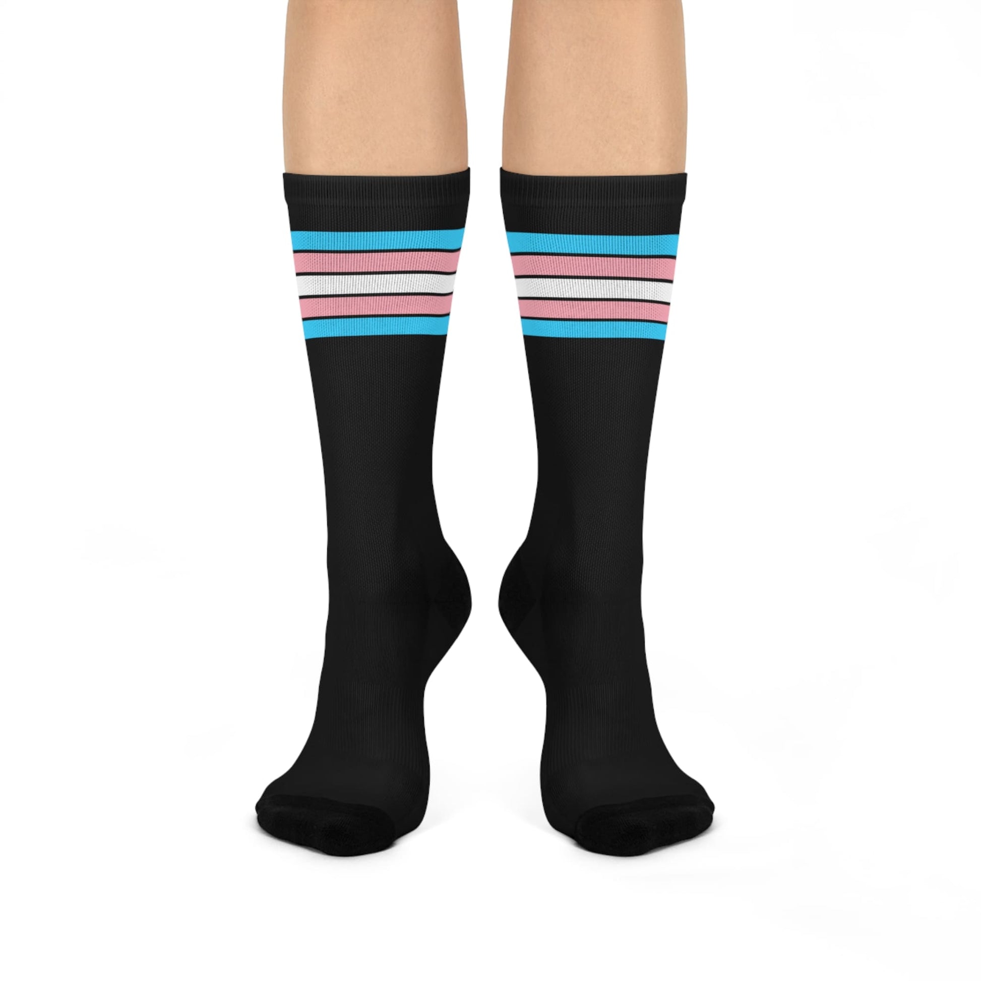 transgender socks, trans pride flag, front