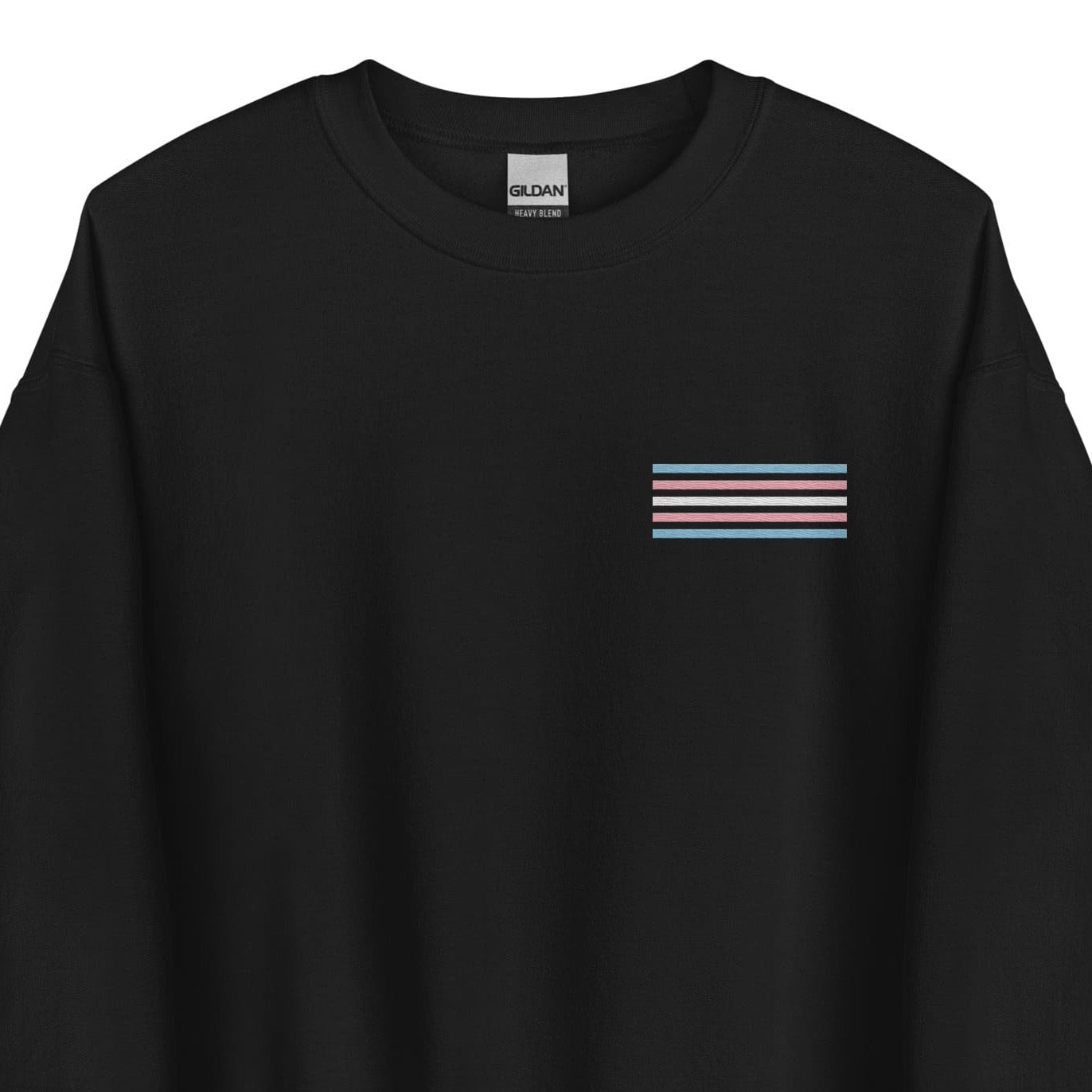 transgender sweatshirt, subtle trans pride flag embroidered pocket design sweater, main