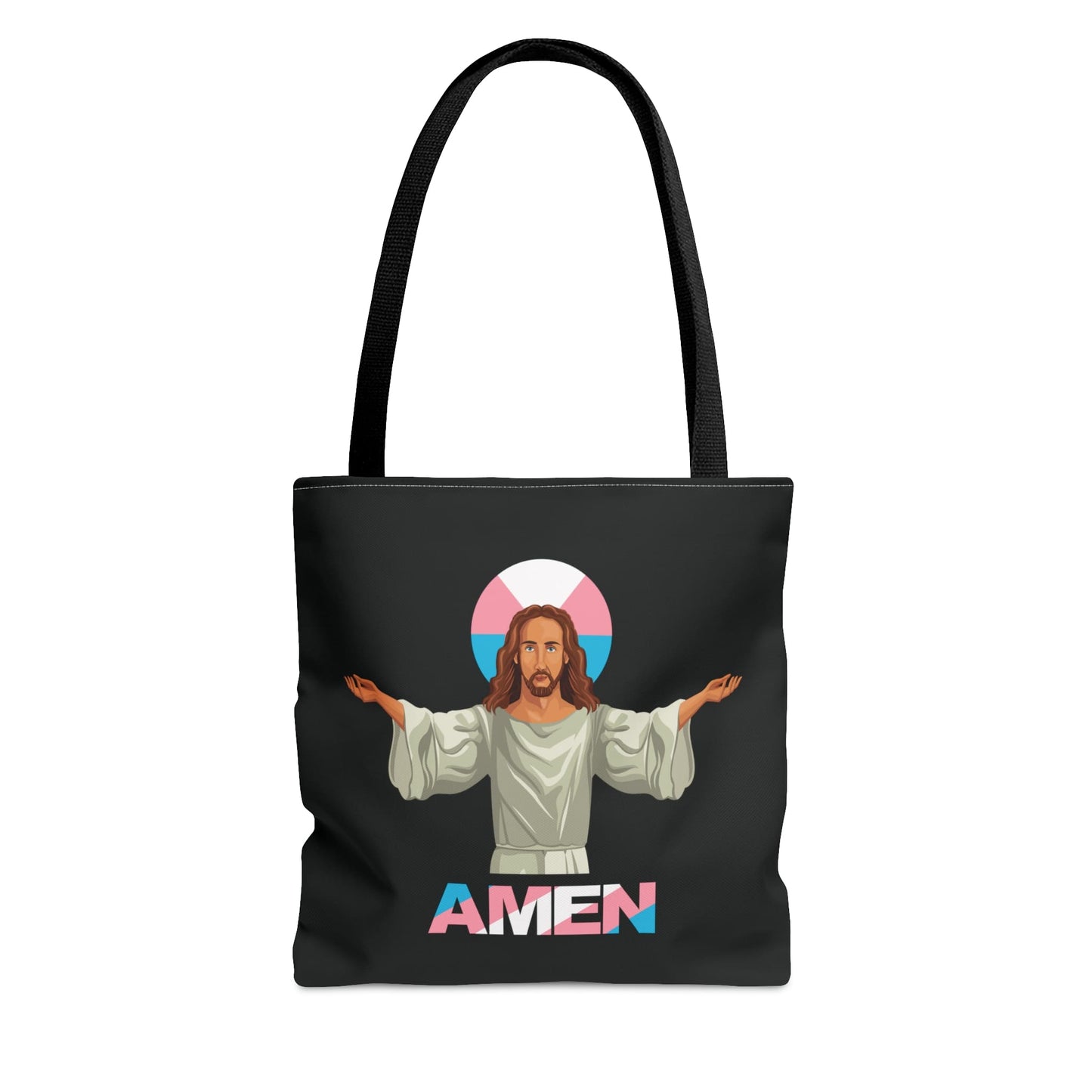 transgender tote bag, trans pride jesus