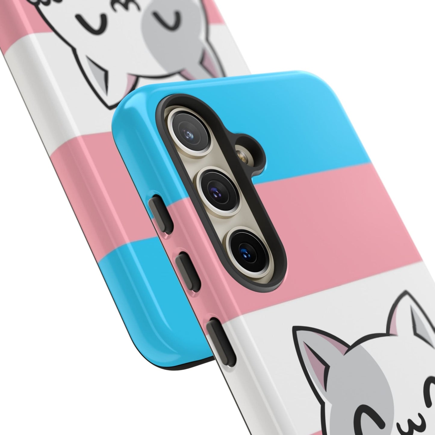 transgender phone case kawaii cat, close up