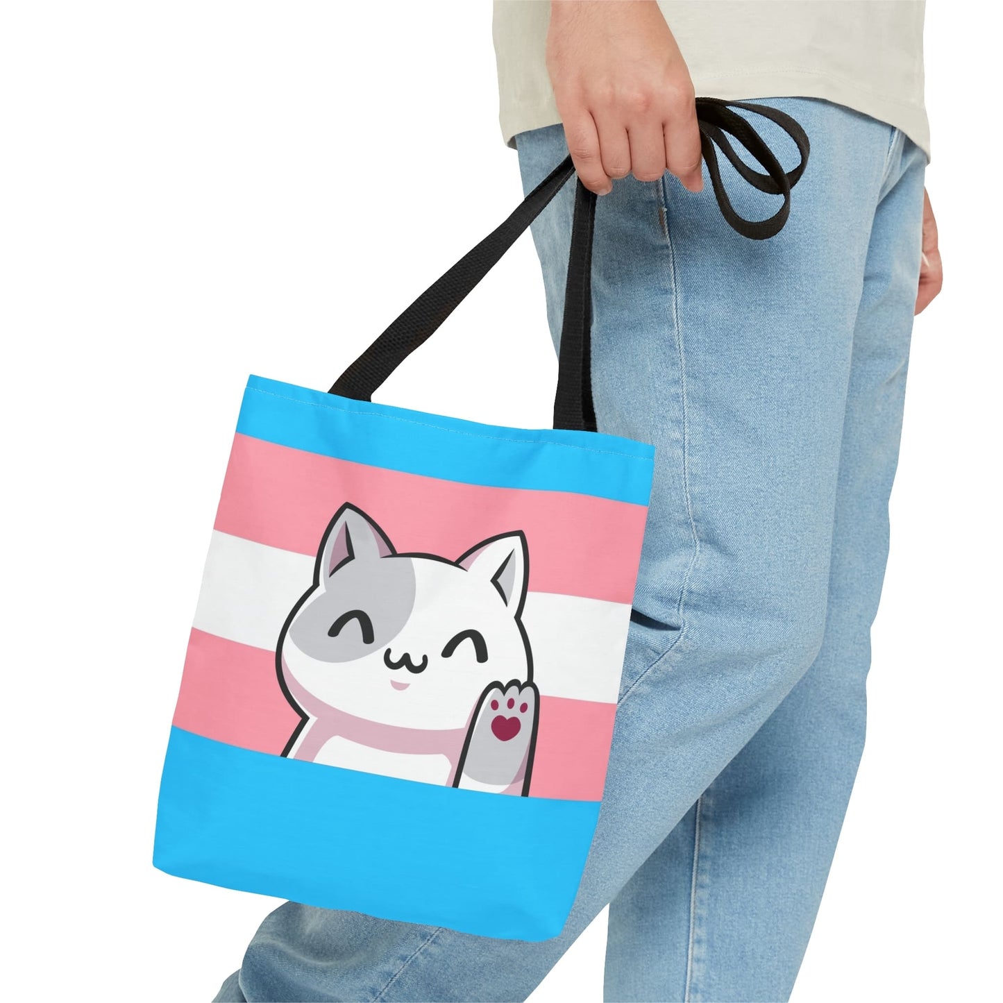 transgender tote bag cute cat, small