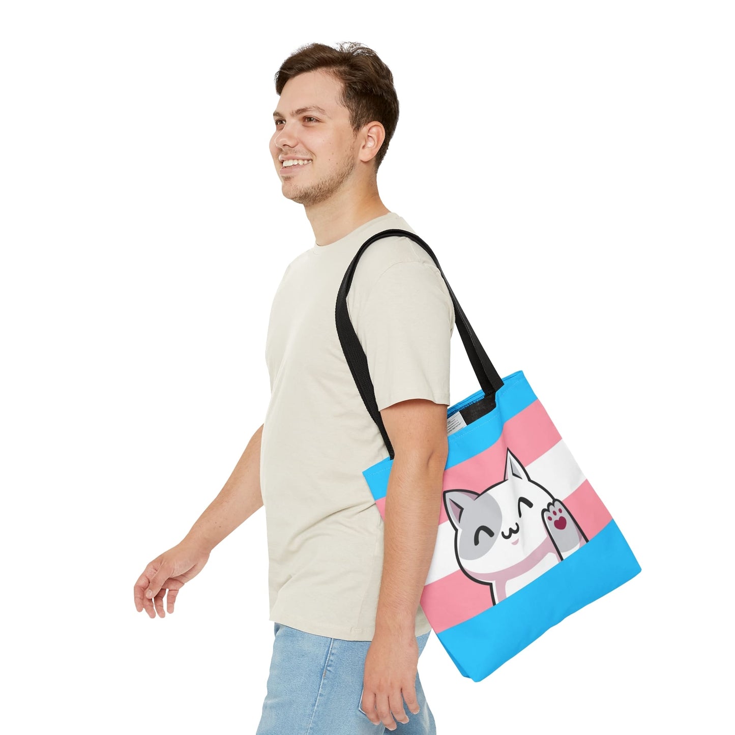 transgender tote bag cute cat, medium