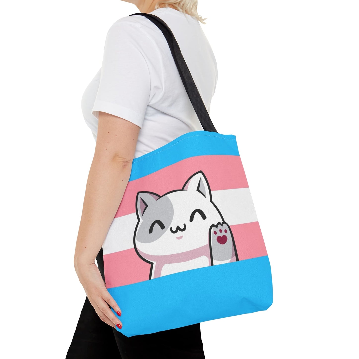 transgender tote bag cute cat, medium