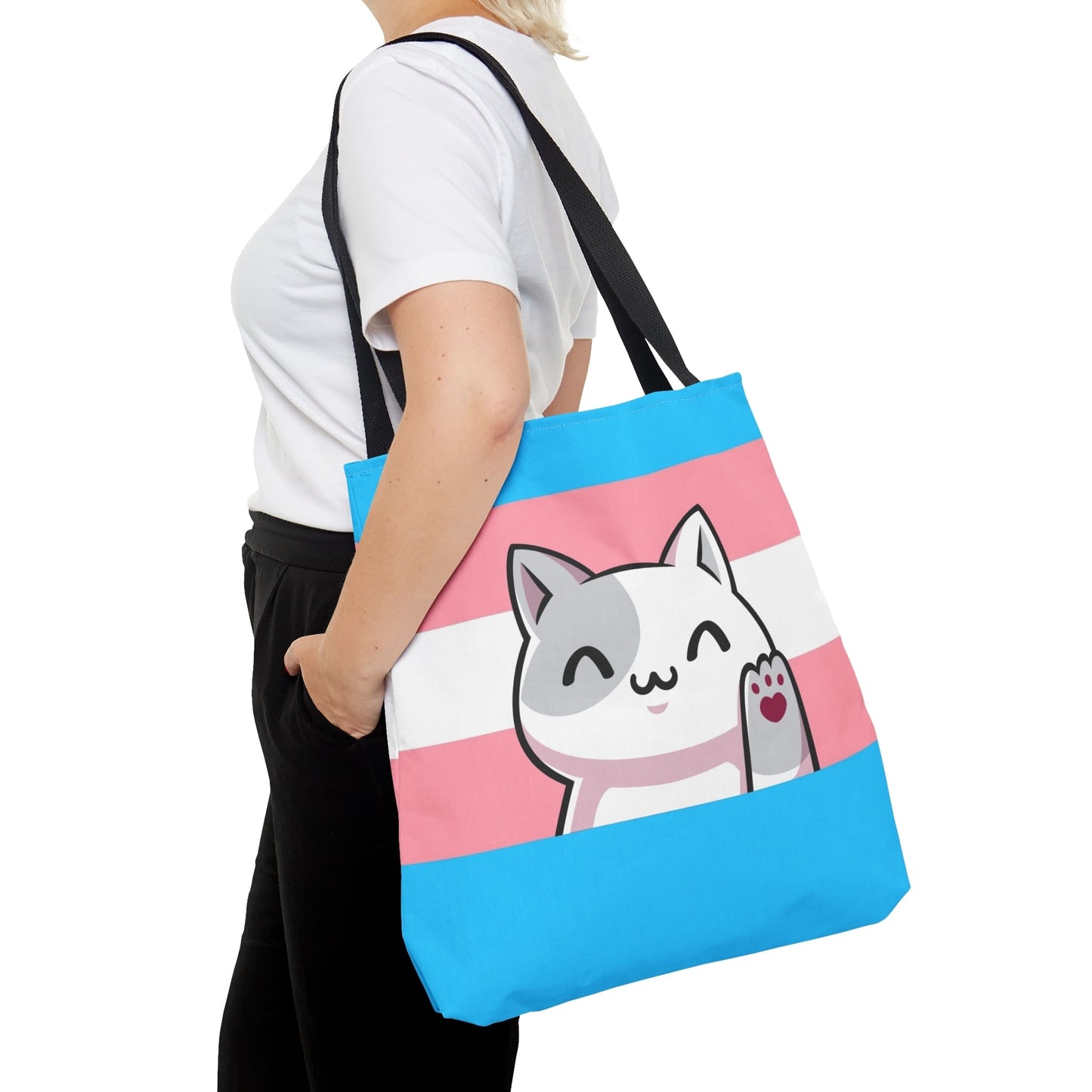 transgender tote bag cute cat, large