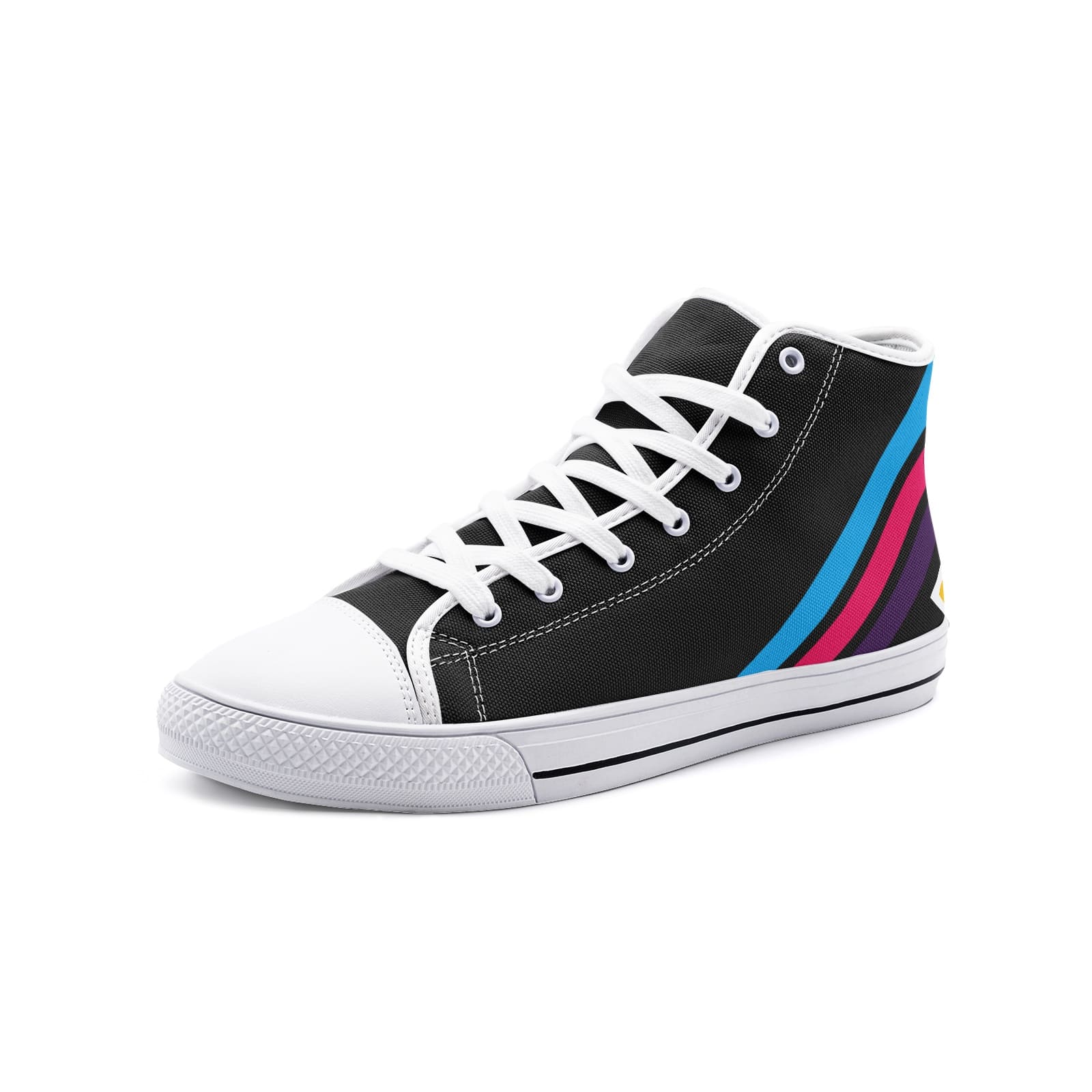 polyamory shoes, tricolor polyamorous sneakers, white