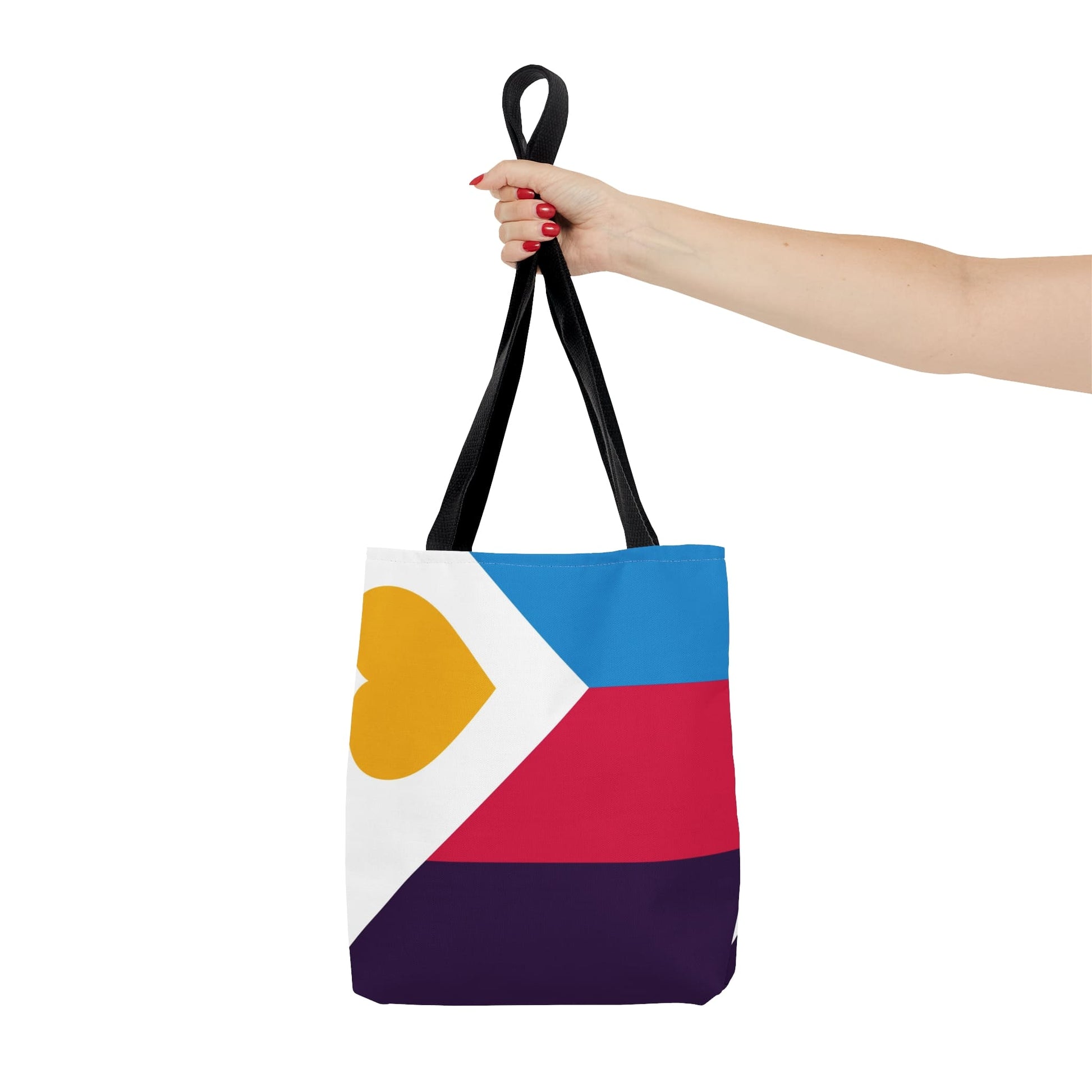 polyamory tote bag, new tricolor polyamorous pride bag, small