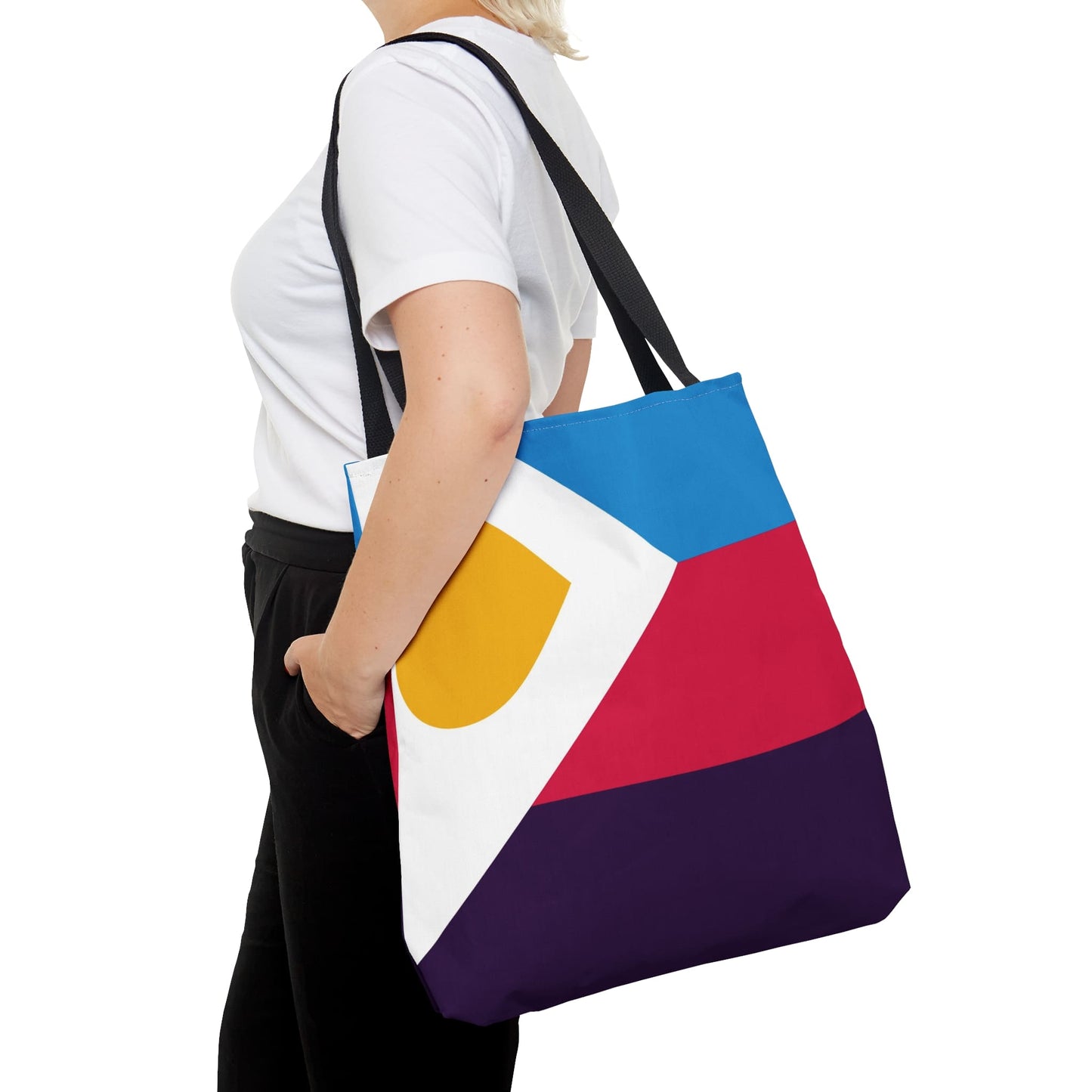 polyamory tote bag, new tricolor polyamorous pride bag, large